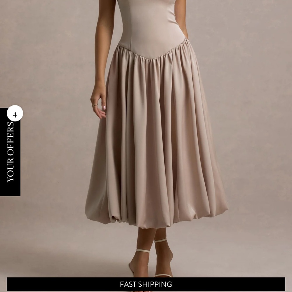 Club L London Strapless Cream Dress